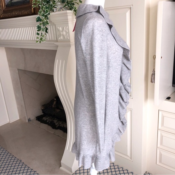 Lilly Pulitzer Shere Cashmere Cardigan in Heathered Foggy Grey New Size M - Picture 3 of 6